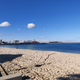 Sandridge Beach, cool to see a beach so close to the city. Spirit of Tasmania and Princes Pier in the background